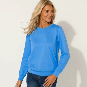 Dámská mikina Mikina z česaného moltonu s kulatým výstřihem modrá 42/44