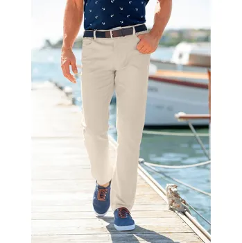 Pánské kalhoty Kalhoty s 5 kapsami a pružným pasem na bocích, vnitřní délka nohavic 72 cm béžová 56