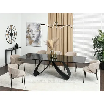 Jídelní stůl Obdélníkový rozkládací stůl Mebel-Partner 180 x 95 x 76 cm antracit