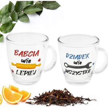 Sada hrnků Babička ví nejlépe Dědeček ví všechno Targar 390 ml skleněné