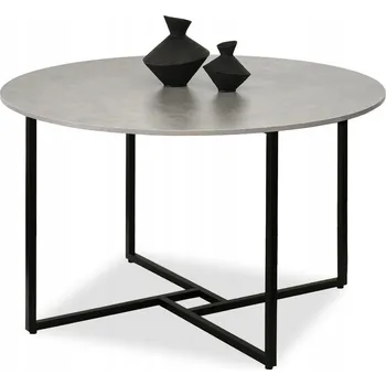 Jídelní stůl Stůl Mebel-Partner kulatý šedý 120 cm ořech kovový industriální