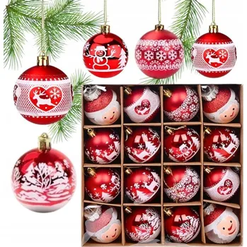 Vánoční dekorace VÁNOČNÍ BAŇKY NA STROMEČEK 1 6 KS V OBALU, NEROZBIJÍCÍ SE, S VÁNOČNÍM TÉMATEM, 5 CM