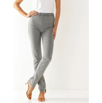 Dámské kalhoty Tvarující kalhoty s pružným pasem a efektem plochého břicha šedá 38