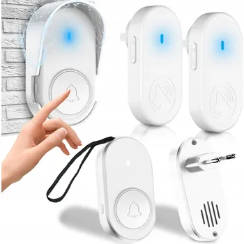 Stavební výplň BEZDRÁTOVÝ ZVONEK VODĚODOLNÝ SE STŘÍŠKOU KE DVEŘÍM 2 PŘIJÍMAČE LED 250M