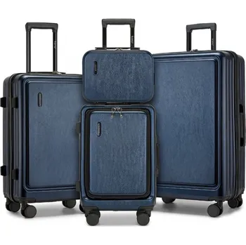Módní doplněk Sada 4 pevných kufrů KONO ABS+PC - 9.6/35.8/61.2/93.38 L - modrá