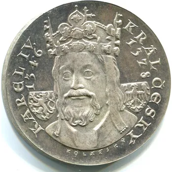 Karel IV., král český. Stříbrná medaile. Ag.
