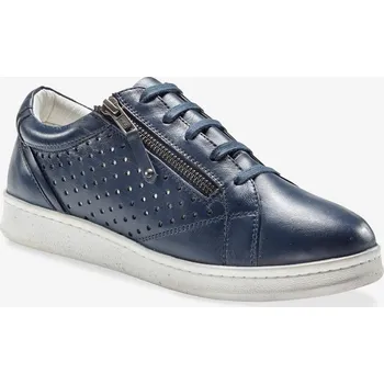 Dámské tenisky Kožené tenisky se zipem námořnická modrá 38