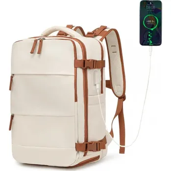 turistický batoh Kono multifunkční batoh s USB portem - béžově hnědý - 25L EQ2344
