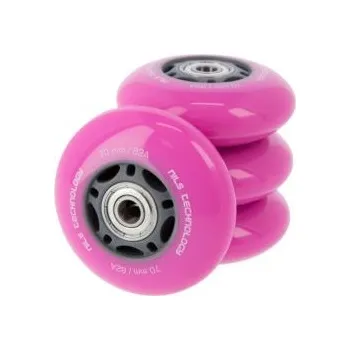 Kolečkové brusle PU kolečka s ložisky NILS EXTREME 70x24mm ABEC 7 růžové