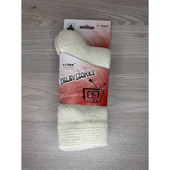 Pánské ponožky ROTEX Vysočina s.r.o. AV – akrylové ponožky „televizorky“ Barva: smetanová, Velikost: 37-38