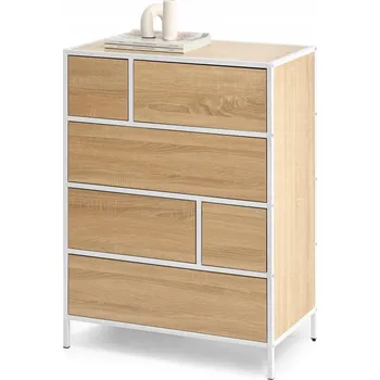 Komoda Komoda Mebel-Partner 70 x 40 x 96 cm bílá, dub sonoma matná