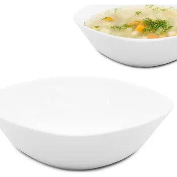 SALÁTOVÁ MÍSA BÍLÁ OPÁLOVÁ HLUBOKÁ MISKA 23 CM MISKA ČTVEREC TALÍŘ NA POLÉVKU