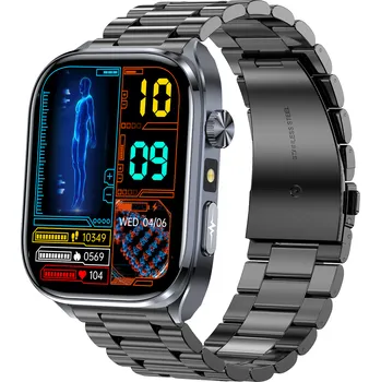 Chytré hodinky PulsGo HEALTH ET572 Fit / EKG / Krevní tlak / Cukr v krvi / Složky krve / Teplota / Hovory / AI asistent 661314