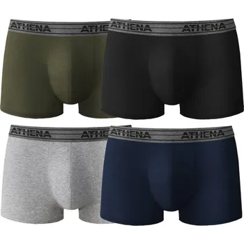 Boxerky Sada 4 boxerek Basic Coton zn. Athena černá+šedá+zelená 117/124