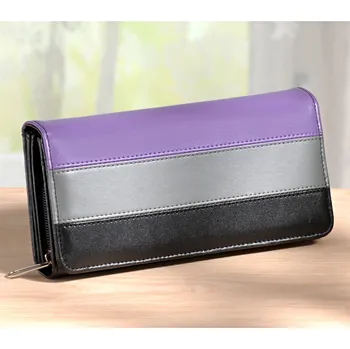 Dlouhá peněženka 3 barvy fialová-šedá-černá 20 x 3,5 x 9,5 cm