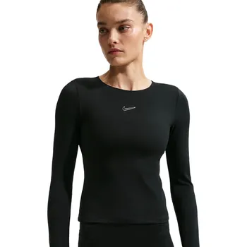Pánské tričko Dámské tréninkové triko s dlouhým rukávem NIKE-W NK ONE DF FTTD LS TOP BLACK/WHITE Černá S