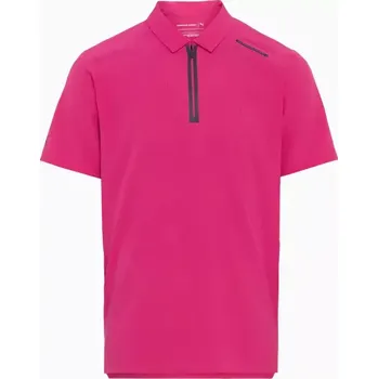 Pánské tričko PORSCHE DESIGN Active polo shirt Polokošile tričko s límečkem granátová růže (Ultra lehké, vodoodpudivé polo tričko.)
