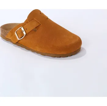 Dámské pantofle Kožené pantofle s plnou špičkou karamelová 36