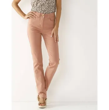 Dámské kalhoty Zeštíhlující dlouhé kalhoty korálová 44