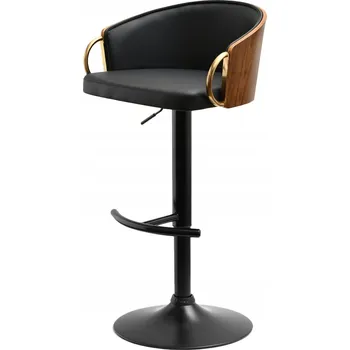 Barová židle Barová Židle Mebel-Partner černý, ořech 104 cm, umělá kůže