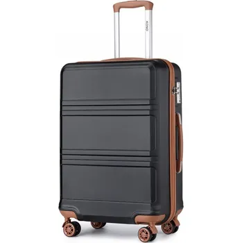 Módní doplněk Kono cestovní kufr na kolečkách ABS - 44L - černo-hnědý K1871-1L-BK/BN-20