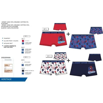 Chlapecké boxerky Spiderman z BIO bavlny - 2 kusy, vel. 116, 128cm Velikost: 116cm