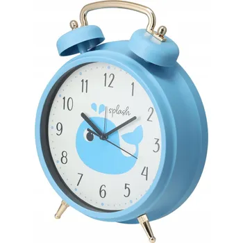 Budík BUDÍK PRO DĚTI MODRÝ SE ZVÍŘECÍM MOTIVEM VELRYBA 24 CM