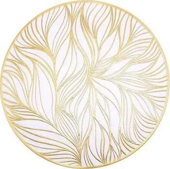 prostírání Prostírání na stůl 38 cm zlaté, krajkové, kulaté MP43