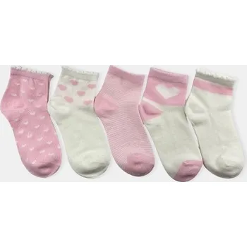 Dívčí spodní prádlo Sinsay - Sada 5&nbsp;párů ponožek s&nbsp;vysokým podílem bavlny - pastelová růžová - 897JL-03X - 897JL-03X-R26