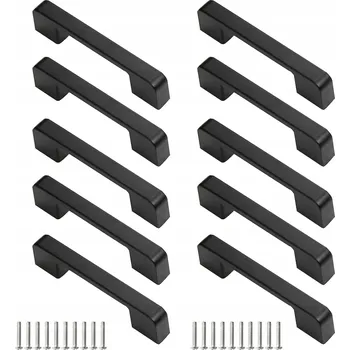 Nábytkové kování NÁBYTKOVÁ ÚCHYTKA ČERNÁ MATNÁ 136*128*23MM 10 ks + 20 ks VRUTY