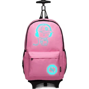 Městský batoh Kono Batoh nebo zavazadlo na kolečkách - Růžový E6877-PK