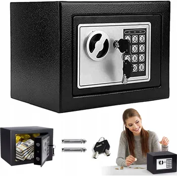 Trezor Elektronický Mini Trezor s Klíčem na Peníze, Zbraň, Klíče 23X17X17cm