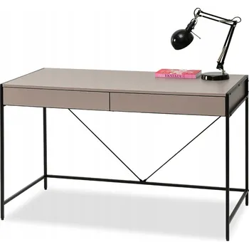 Psací stůl Obdélníkový psací stůl Mebel-Partner 123 x 60 x 76 cm černý, béžové odstíny