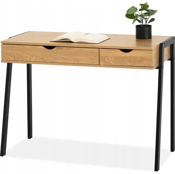 Psací stůl Psací stůl Mebel-Partner 100 x 45 cm dub craft zlatý, 2 zásuvky