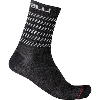 Pánské oblečení zimní ponožky Castelli Go 15 Sock Dark Gray/White L/XL