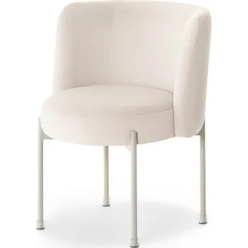 Jídelní židle STYLOVÁ JÍDELNÍ ŽIDLE KUBEČKOVÉHO TYPU SVĚTLÉ NOHY VELUROVÁ CHARLOT KRÉMOVÁ ŠEDÁ