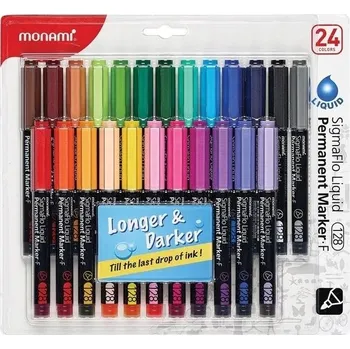 Vícebarevný Permanentní popisovač Monami 24 ks