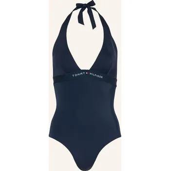 Dámské plavky Tommy Hilfiger Dámské Plavky S Vázáním Za Krkem, tmavě modrá, 34