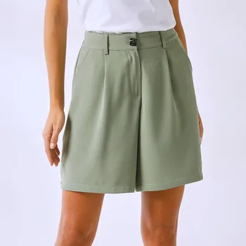 Dámské kraťasy Splývavé široké šortky khaki 50