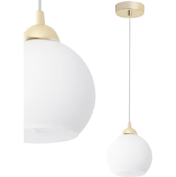 ZÁVĚSNÁ LAMPA STROPNÍ LUSTR BÍLÁ SKLENĚNÁ KOULE DO KUCHYNĚ OBÝVÁKU 1XE27