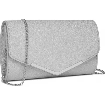 Kabelka Dámské třpytivé večerní psaníčko Miss Lulu - stříbrné