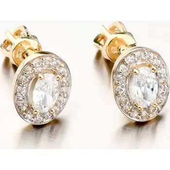 Náušnice Dámské náušnice žluté zlato 585 zirkon 52GZ-8049ZL-ZIR-SR