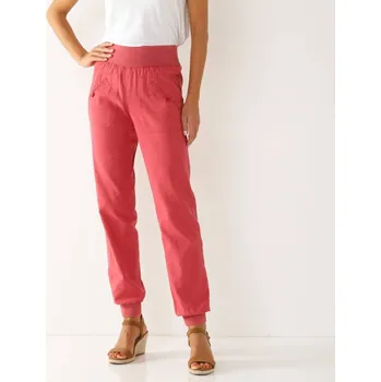 Dámské kalhoty Dlouhé kalhoty zakončené pružnými lemy malinová 42