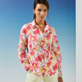 Dámská košile Košile s akvarelovým potiskem bílá/růžová 40
