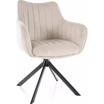 Křeslo Otočné jídelní křeslo Azalia Velvet světle béžové