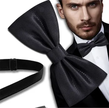 Motýlek Camerazar Černá pánská nastavitelná elegantní klasická motýlková kravata s vzorem