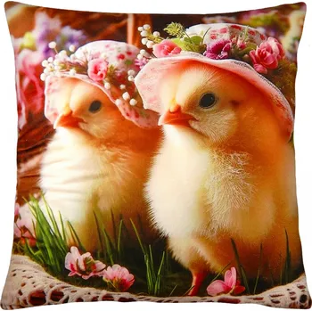 Polštář Velikonoční polštář KUŘÁTKA 40x40 cm Mybesthome Varianta: Povlak na polštář s výplní, 40x40 cm