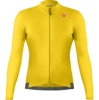 cyklistický dres dres s dlouhým rukávem Castelli Espresso Thermal Jersey Mango Mojito/Dark Gray M