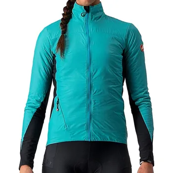 Cyklistická bunda dámská bunda Castelli Unlimited W Puffy Jacket Turquoise/Black-Light Gray L