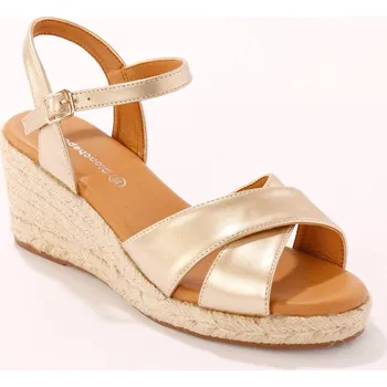 Dámská obuv Sandály s překřížením a klínovým podpatkem zlatá 38